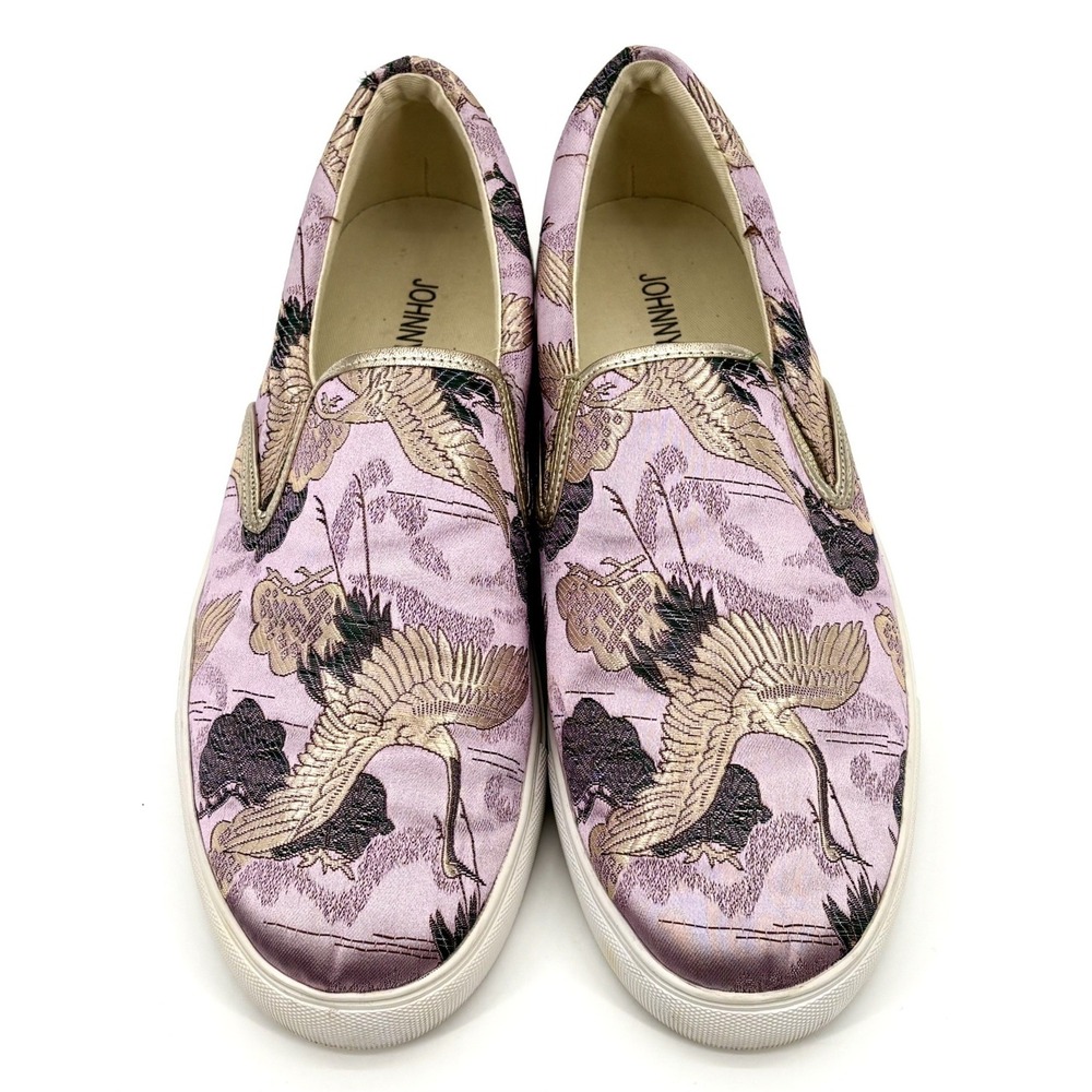 Johnny‎ Was Crane Slip On Sneaker Women's Size 8.5 Lilac Pink Jacquard Platform